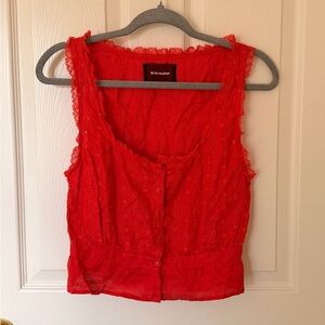 Reformation Linen Eyelet blouse